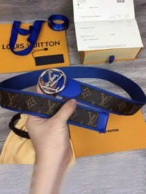 Louis vuitton original monogram canvas circle 40mm belt M0130T blue