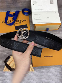 Louis vuitton original monogram eclipse circle 40mm belt M0116Q black