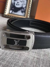 Louis vuitton original calfskin mens belt M0085Q black