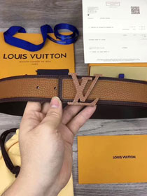 Louis vuitton original calfskin mens covered 40mm belt M0031Q coffee