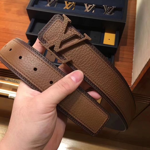 Louis vuitton original calfskin mens covered 40mm belt M0031Q coffee