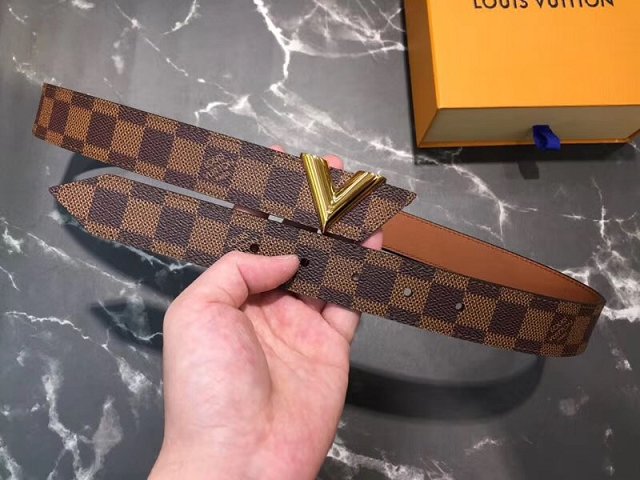 Louis vuitton original damier ebene essential V 30MM belt M9020U 