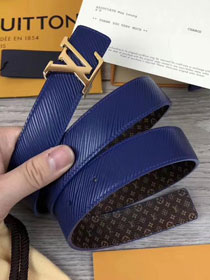 Louis vuitton original epi leather 35mm reversible belt M9257 blue