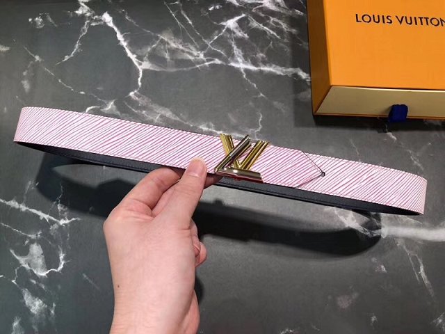 Louis vuitton original epi leather twist 30MM belt M9361U pink