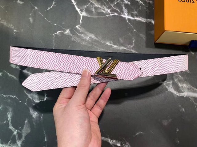 Louis vuitton original epi leather twist 30MM belt M9361U pink
