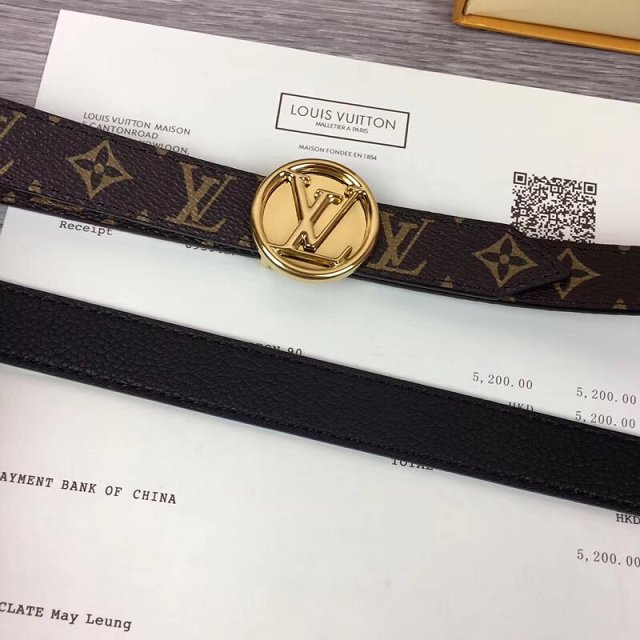 Louis vuitton original monogram circle reversible belt 20mm M0053W