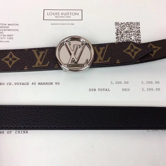 Louis vuitton original monogram circle reversible belt 20mm M0053W