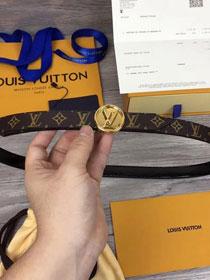 Louis vuitton original monogram circle reversible belt 20mm M0053W black