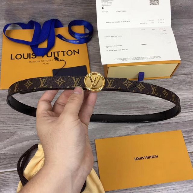 Louis vuitton original monogram circle reversible belt 20mm M0053W pink
