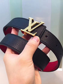 Louis vuitton original calfskin Initiales 30mm belt M9521W black