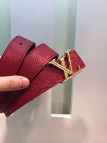 Louis vuitton original calfskin Initiales 30mm belt M9521W red