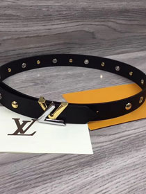 Louis vuitton original calfskin twist studded 30mm belt m9939 black