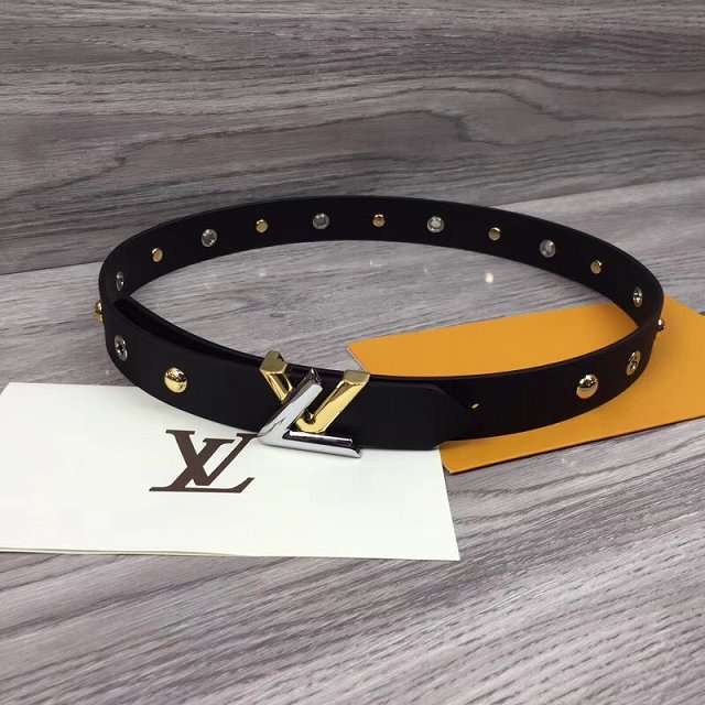 Louis vuitton original calfskin twist studded 30mm belt m9939 black