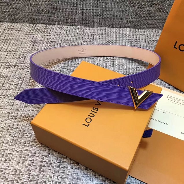 Louis vuitton original epi leather v 30mm belt M9021W purple