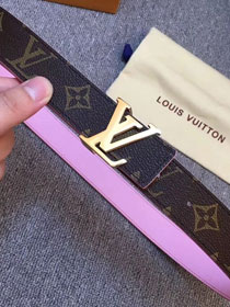 Louis vuitton original monogram canvas Initiales 30mm belt M0072U pink