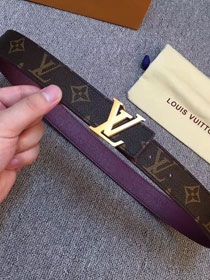 Louis vuitton original monogram canvas Initiales 30mm belt M0072U purple