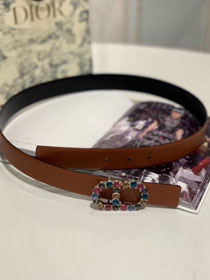 Dior original calfskin 30mm belt DR0001 coffee