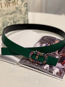 Dior original calfskin 30mm belt DR0001 green