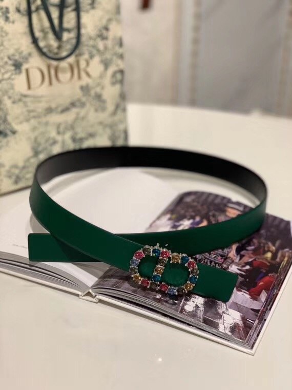 Dior original calfskin 30mm belt DR0001 green