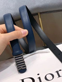 Dior original calfskin 20mm belt DR0002 navy blue