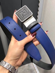 Fendi original calfskin belt 34mm F0003 blue