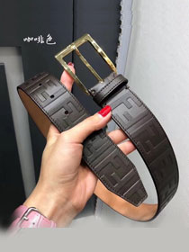 Fendi original calfskin belt 40mm F0001 dark coffee