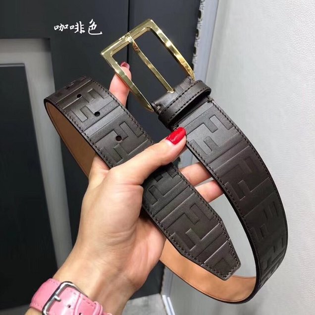 Fendi original calfskin belt 40mm F0001 dark coffee
