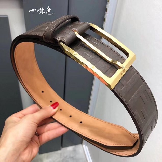 Fendi original calfskin belt 40mm F0001 dark coffee