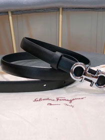 Feragamo gancini original calfskin belt 15mm F0006 black
