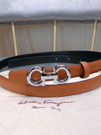 Feragamo gancini original calfskin belt 15mm F0006 caramel