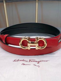 Feragamo gancini original calfskin belt 15mm F0006 red