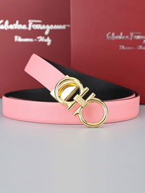 Feragamo gancini original calfskin belt 25mm F0001 pink