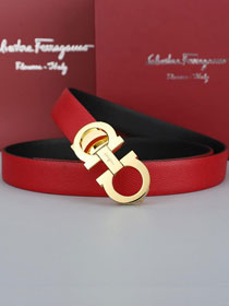 Feragamo gancini original calfskin belt 25mm F0001 red