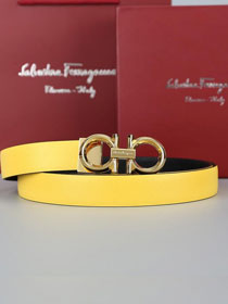 Feragamo gancini original calfskin belt 25mm F0001 yellow