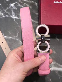 Feragamo gancini original calfskin belt 25mm F0002 pink