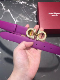 Feragamo gancini original calfskin belt 25mm F0002 purple