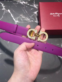 Feragamo gancini original calfskin belt 25mm F0002 purple