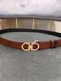 Feragamo gancini original calfskin belt 25mm F0005 caramel