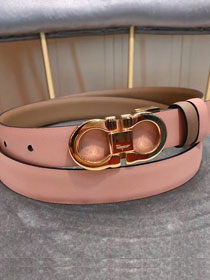 Feragamo gancini original calfskin belt 25mm F0005 pink