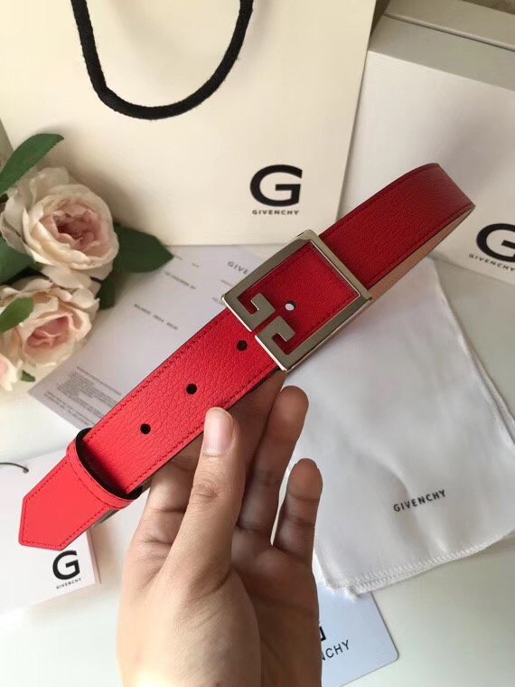 Givenchy original calfskin belt 30mm G0001 red