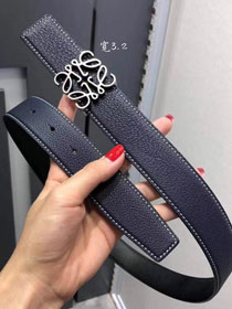 Loewe original calfskin belt 32mm LW0001 navy blue