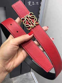 Loewe original calfskin belt 32mm LW0001 red