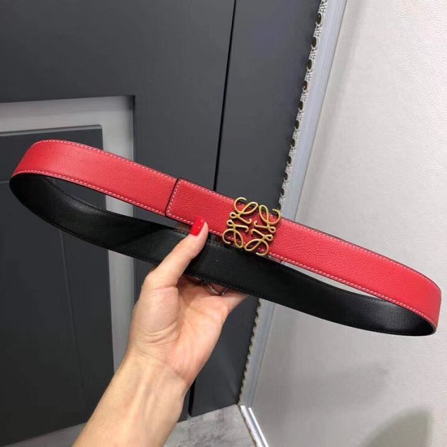 Loewe original calfskin belt 32mm LW0001 red