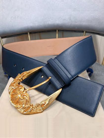 Vercase original calfskin 70mm belt VS0003 navy blue