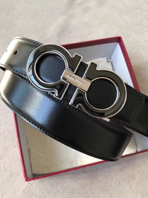 Feragamo gancini original calfskin mens belt 35mm F0012 black