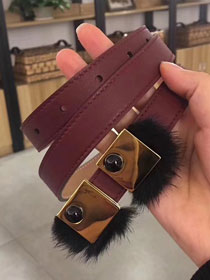 Fendi original calfskin belt 25mm FD0014 bordeaux