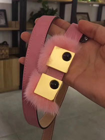 Fendi original calfskin belt 25mm FD0014 pink