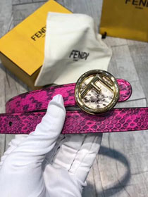 Fendi original calfskin belt 35mm FD0007 rose red