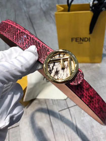 Fendi original calfskin belt 35mm FD0007 wine red