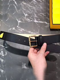 Fendi original calfskin belt 38mm FD0007 black&yellow